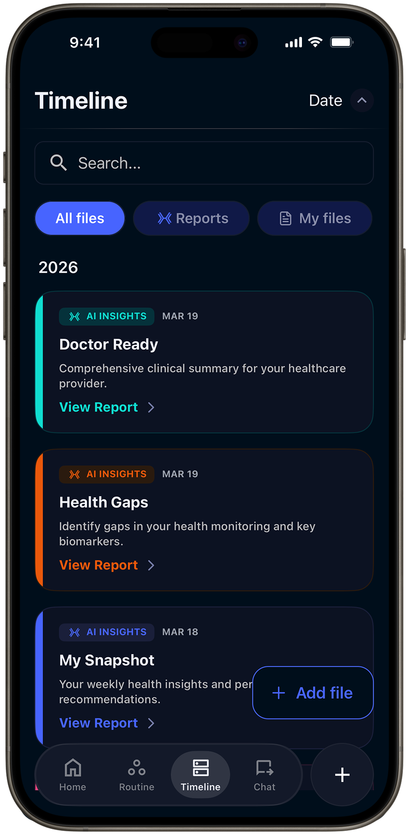 xHeal specialist-ready health reports for doctors, nutritionists, trainers, and therapists